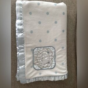 Carter's White and Blue Polka Dot baby Blanket
